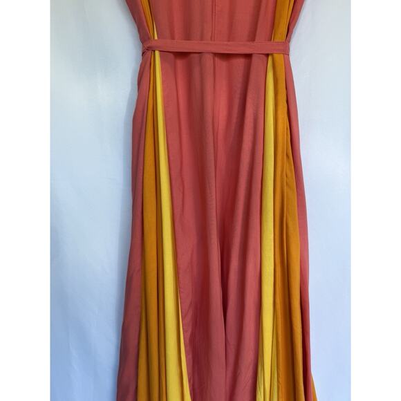 Jessica London Striped Flyaway Fit Flare Maxi Dress Size 18 Plus Belt Flowy Fem - Picture 9 of 13